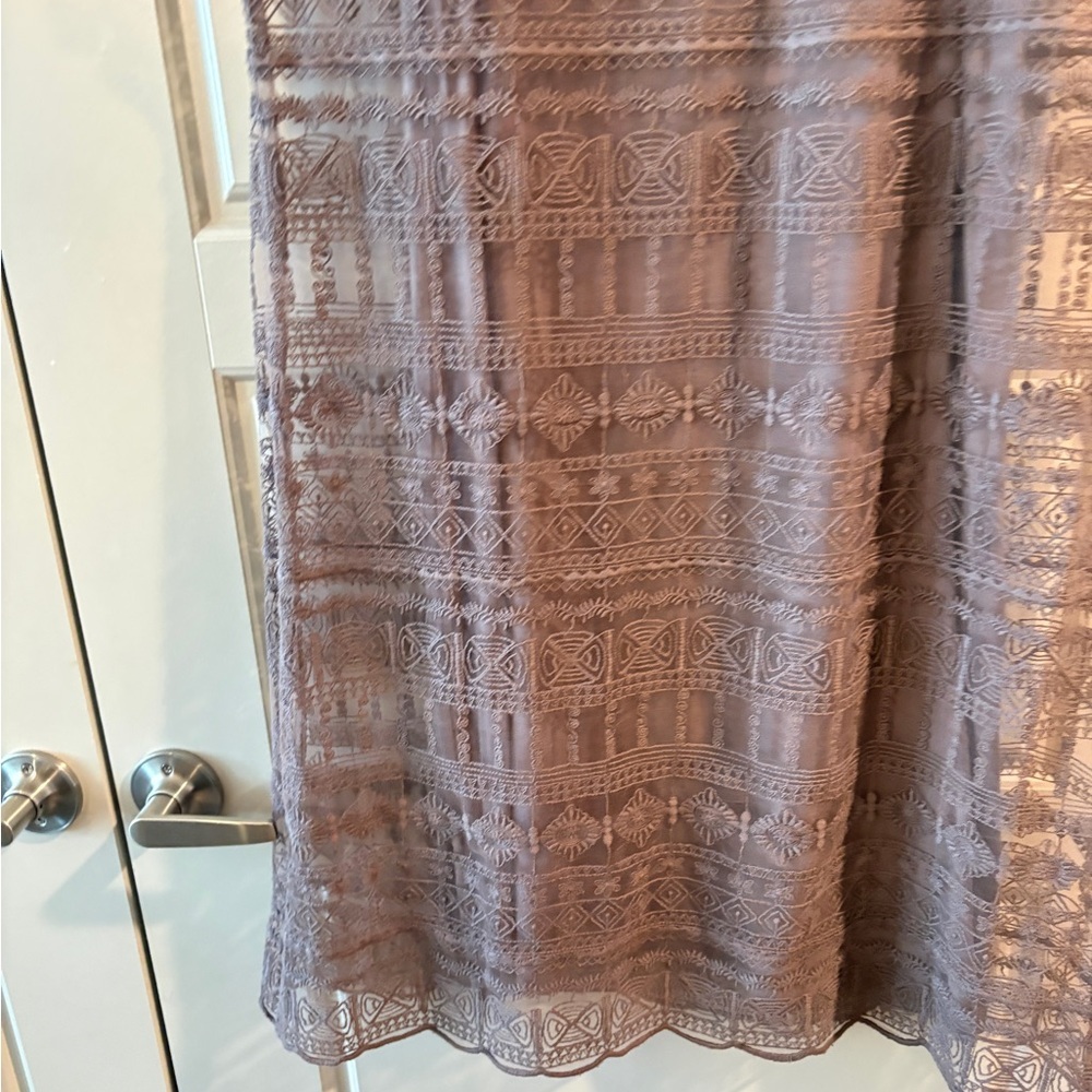 Garnet Hill Embroidered Gray Lace Embroidered Romantic Dress Size 10 - Picture 13 of 13
